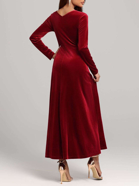 Long Sleeve Velvet Dress