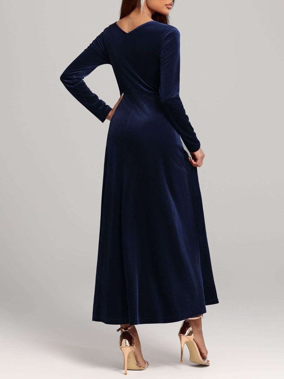 Long Sleeve Velvet Dress