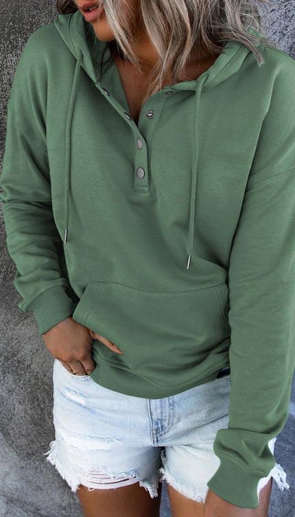 Dropped Shoulder Long Sleeve Hoodie with Pocket