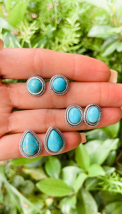 Western Turquoise Stud Earrings