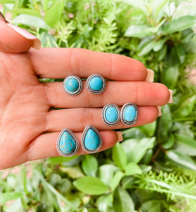 Western Turquoise Stud Earrings