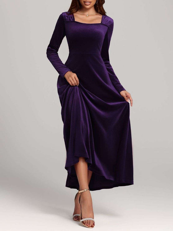 Long Sleeve Velvet Dress