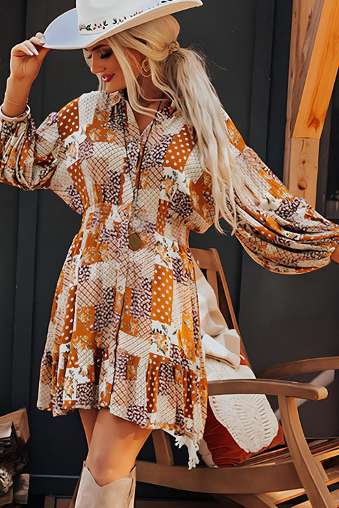 Print Mini Shirt Dress