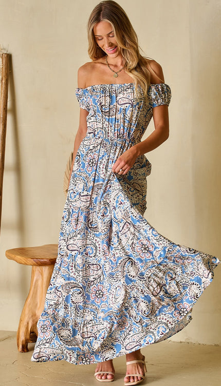 Modish Print Off-Shouder Dress