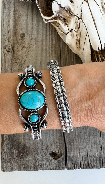 Western Navajo Style Stone Stretch Bracelet