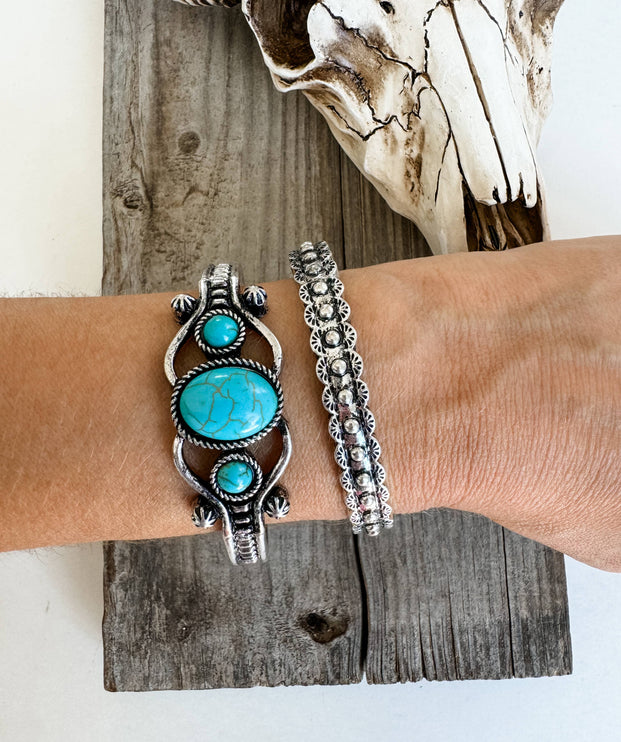 Western Navajo Style Stone Stretch Bracelet