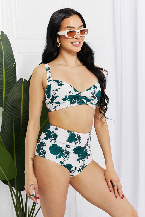 Marina West Swim Take A Dip Twist High-Rise Bikini in Forest-Modish