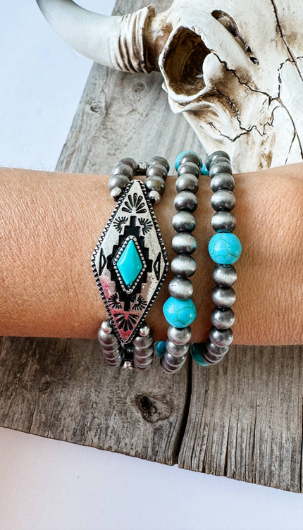 Western Aztec Stone Stretch Bracelets