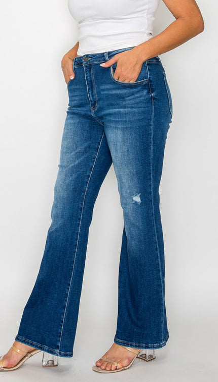 bytos Full Size High Rise Bootcut Jeans with Pockets