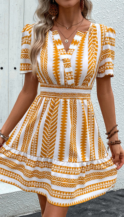 Modish Rustic Chic Geometric Mini Dress