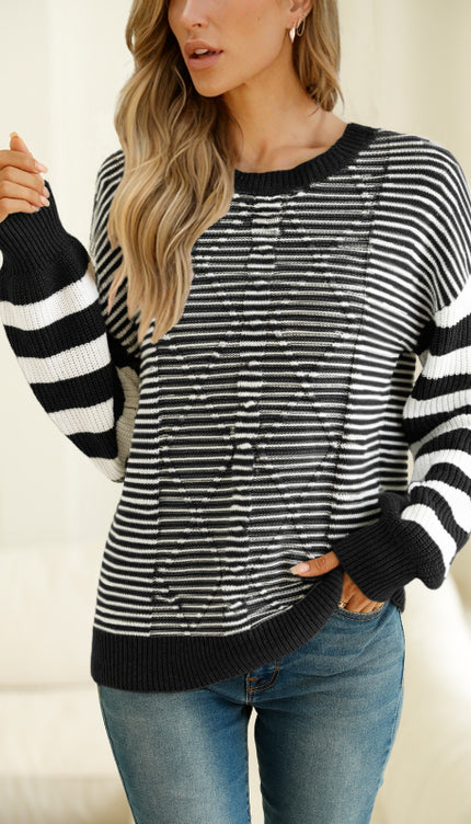 Striped Dropped Shoulder Sweater