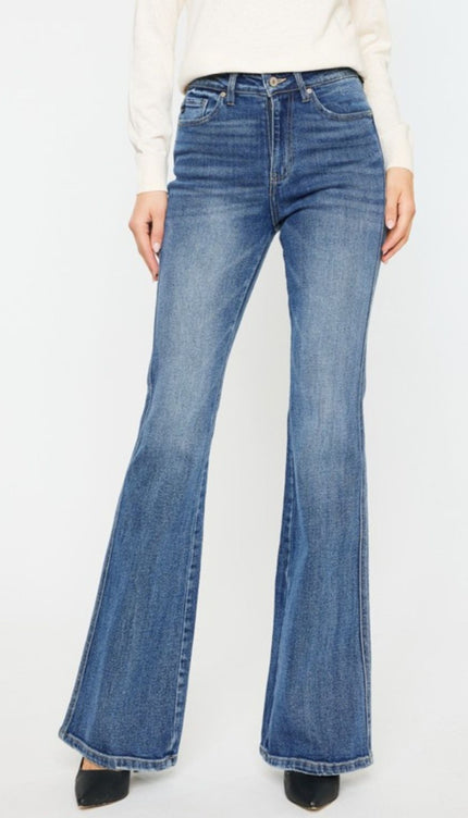 Kancan - Kancan Cat's Whiskers High Waist Flare Jeans