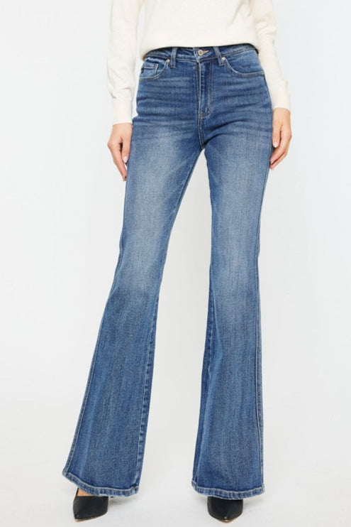 Kancan - Kancan Cat's Whiskers High Waist Flare Jeans