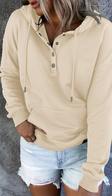 Dropped Shoulder Long Sleeve Hoodie with Pocket