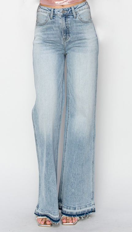 Risen Full Size High Rise Wide Leg Jeans