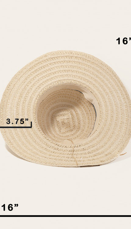 Fame Contrast Straw Braided Sun Hat