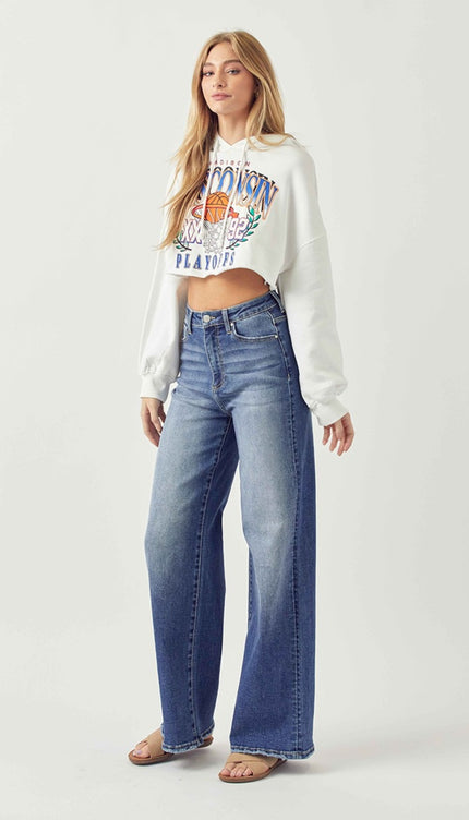 Risen Full Size High Rise Wide Leg Jeans