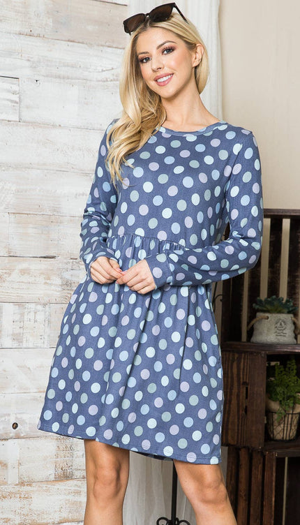 Polka Dot Dress with Pockets | Cross-Back Design | Modish 