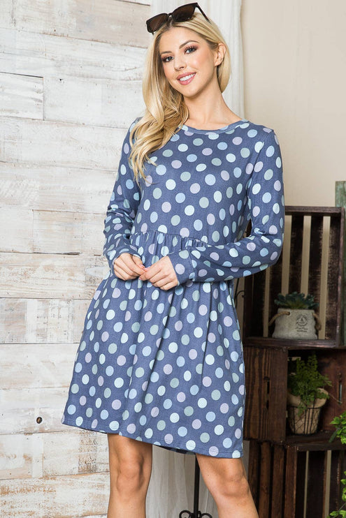 Polka Dot Dress with Pockets | Cross-Back Design | Modish 