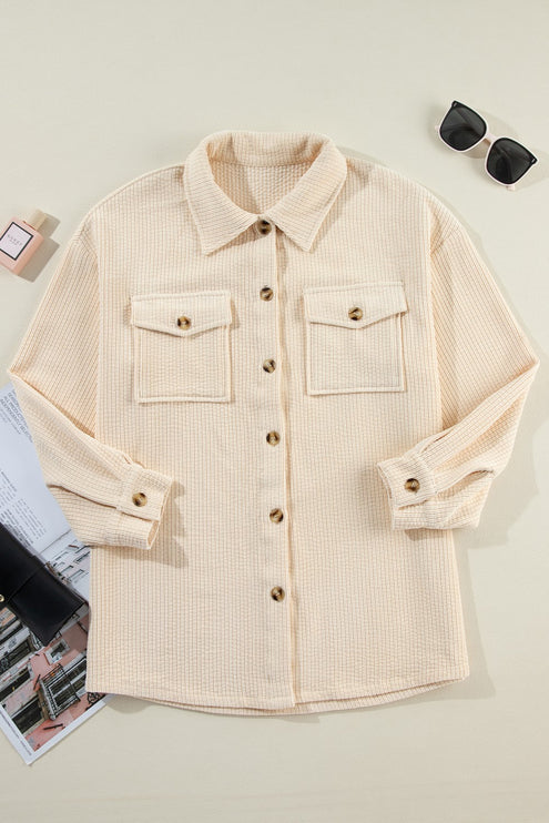 Modish Button Up Dropped Shoulder Shacket