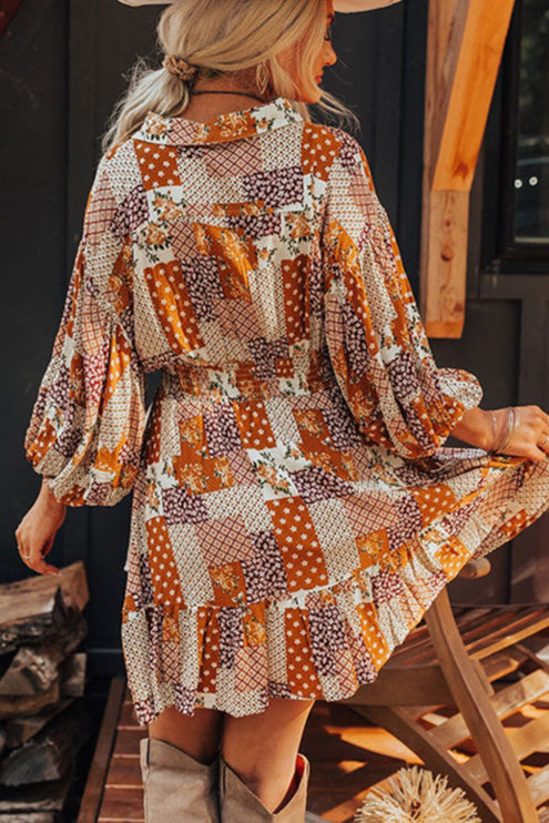 Print Mini Shirt Dress