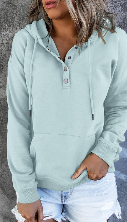 Dropped Shoulder Long Sleeve Hoodie with Pocket