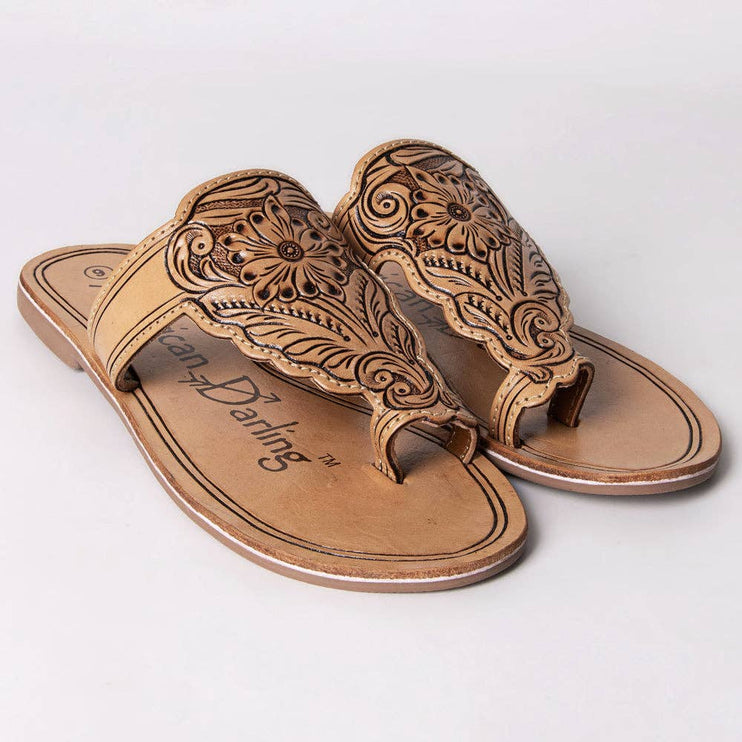 Genuine leather sandal footwear flip flop