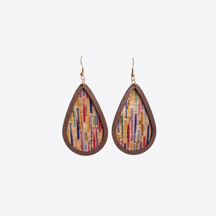 Modish Wood Teardrop Drop Earrings