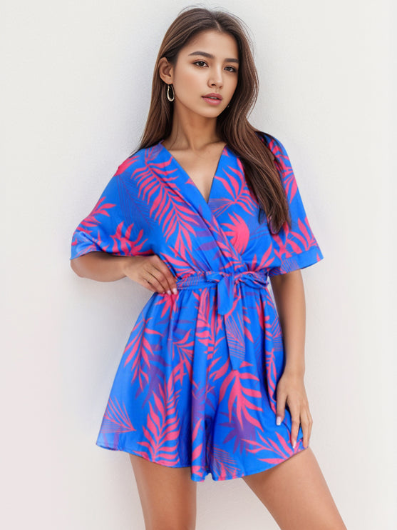 Modish Print Half Sleeve Romper