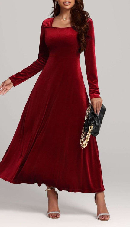 Long Sleeve Velvet Dress