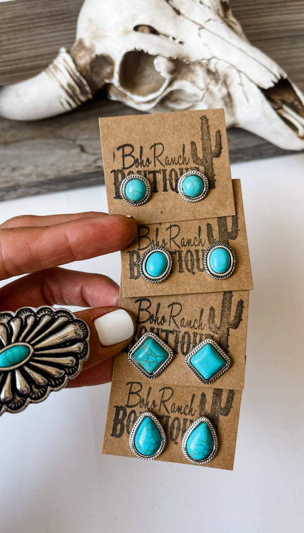 Western Turquoise Stud Earrings