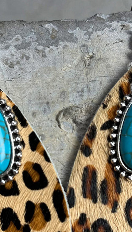 Artificial Turquoise Teardrop Earrings