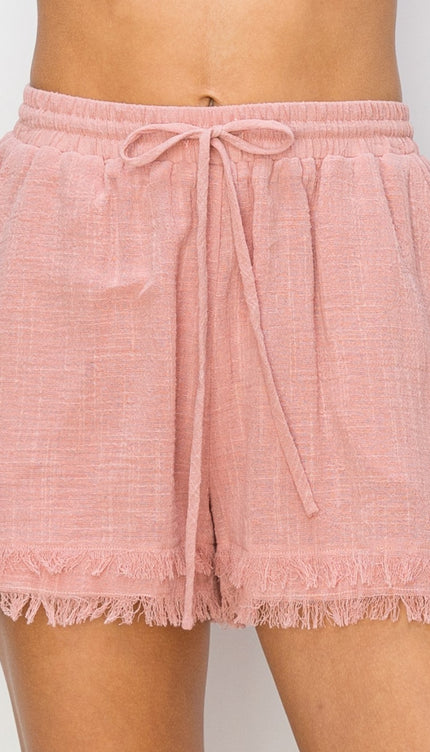 HYFVE Drawstring Frayed Shorts-Modish