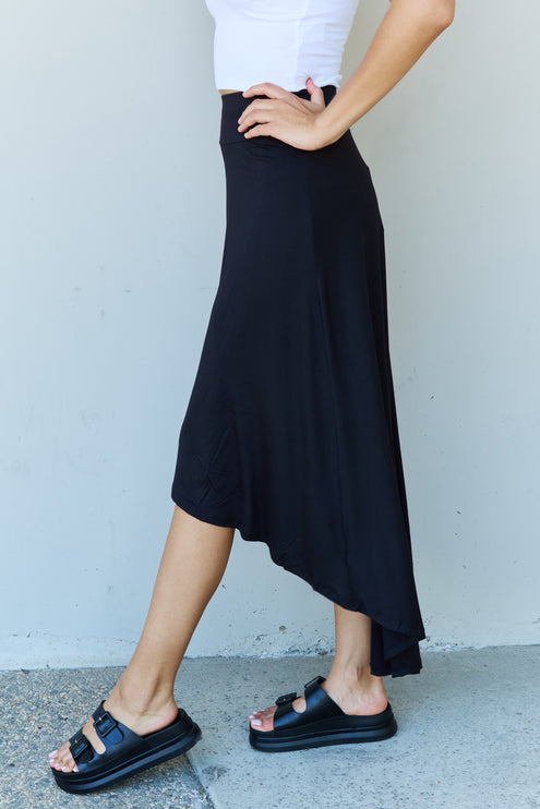 Ninexis First Choice High Waisted Flare Maxi Skirt in Black-Modish