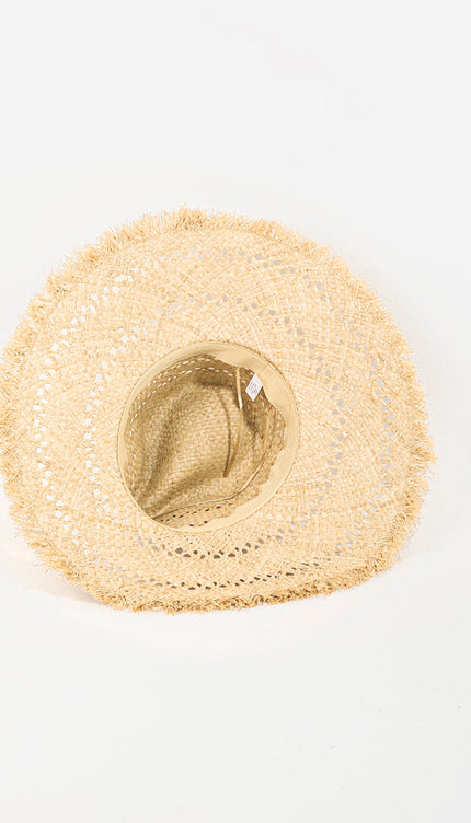 Fame Openwork Raw Hem Weave Hat