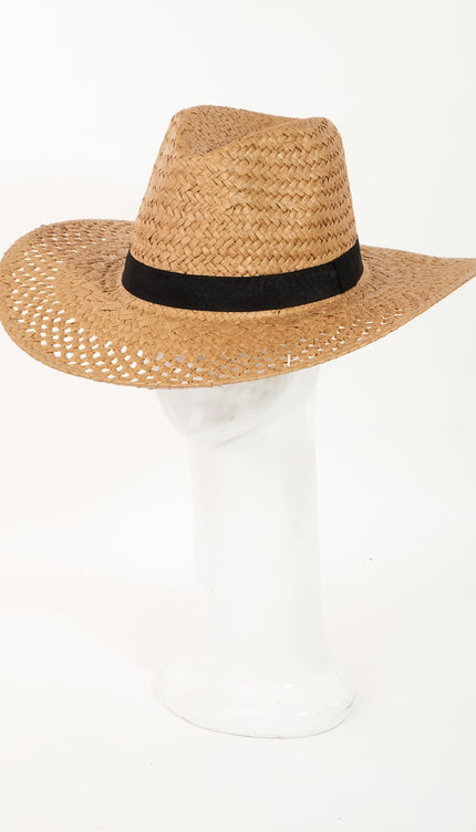 Fame Basket Weave Straw Sun Hat