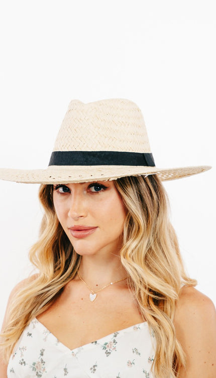 Fame Basket Weave Straw Sun Hat