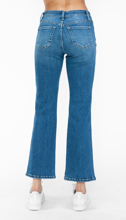 bytos Full Size Cat's Whiskers Mid Rise Ankle Jeans