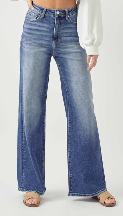 Risen Full Size High Rise Wide Leg Jeans