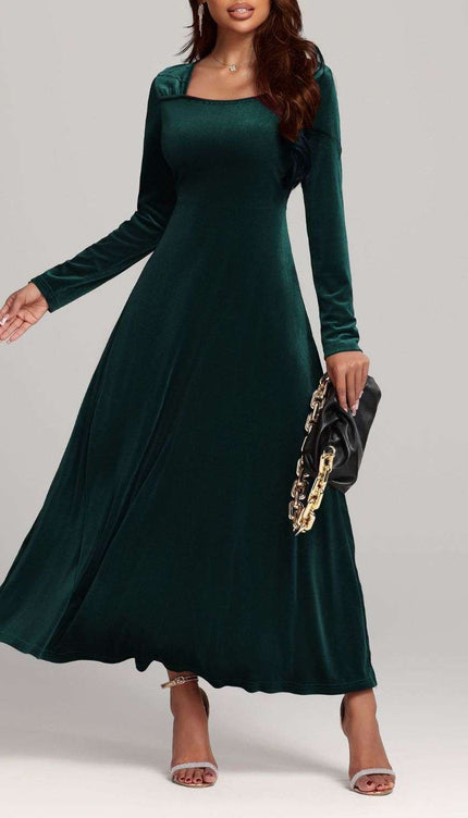 Long Sleeve Velvet Dress