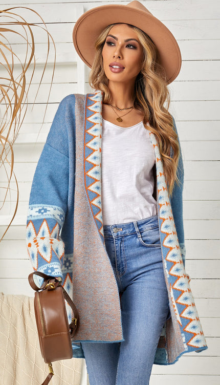 Open Front Long Sleeve Cardigan