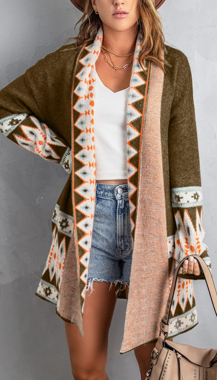 Open Front Long Sleeve Cardigan