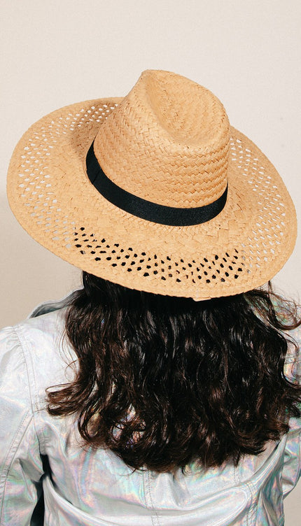 Fame Basket Weave Straw Sun Hat