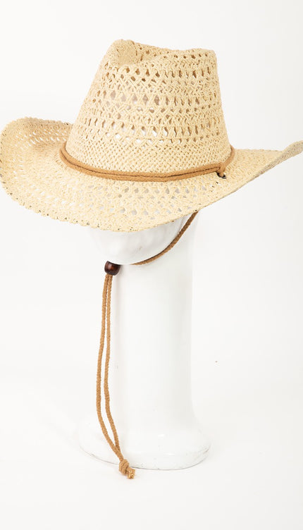 Fame Rope Strap Straw Braided Hat