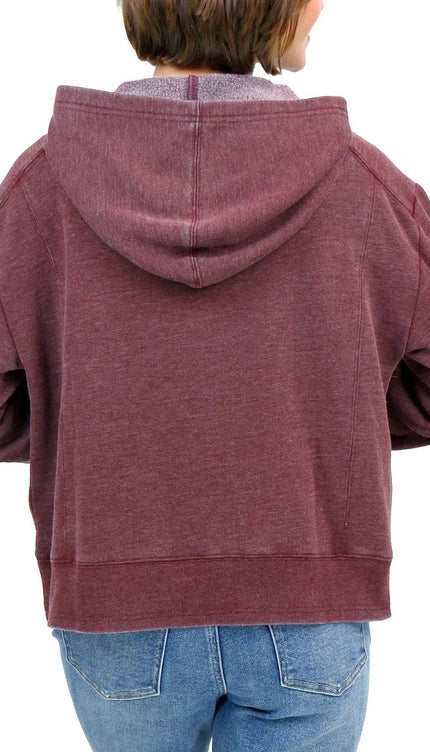 Vintage Washed Fleece Hoodie in Washed Wine