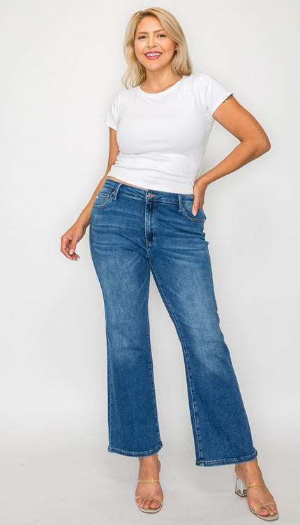 bytos Full Size Cat's Whiskers Mid Rise Ankle Jeans