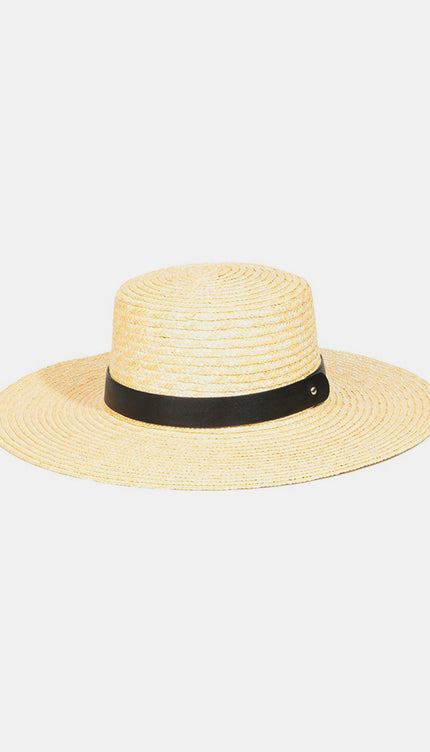 Fame Flat Brim Straw Weave Hat