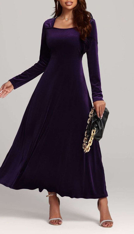 Long Sleeve Velvet Dress