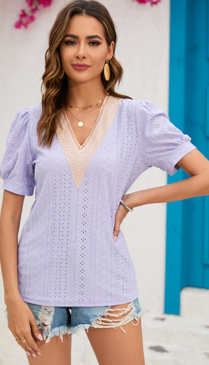 Modish Rustic Chic Eyelet Top