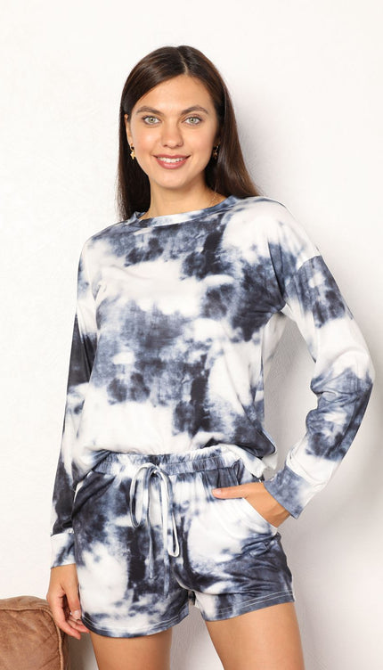 Modish - Modish Tie-Dye Top And Shorts Lounge Set